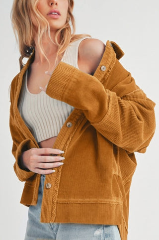 Daphne Frill-Hem Corduroy Jacket