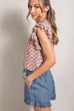 Drawstring Ruffle Top