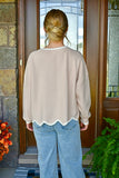 Davina Scallop Hem Sweater