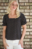 Square Neck Puff Sleeve Top
