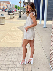 V-Neck Linen Blend Tank