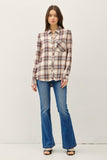 Esther Plaid Flannel Button Down Top
