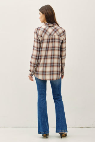 Esther Plaid Flannel Button Down Top