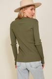 Button-down ribbed shirt with collar (evergreen) back