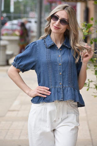 Everleigh Denim Top
