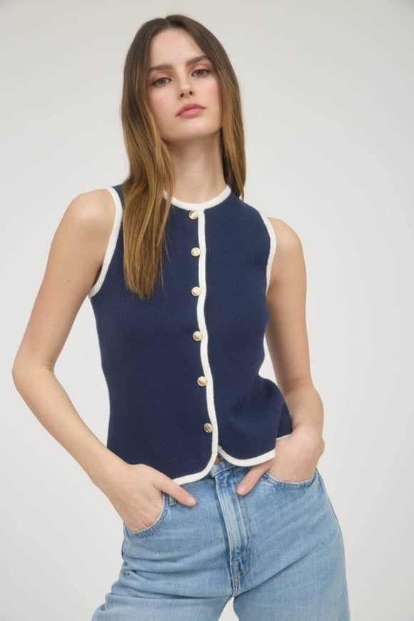 Everly Button Sweater Vest