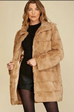 Faux fur coat (camel)