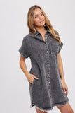 Frayed Hem Denim Dress