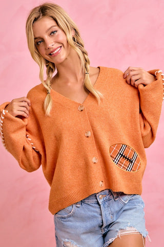 Game Day Outstitch Button Down Cardigan