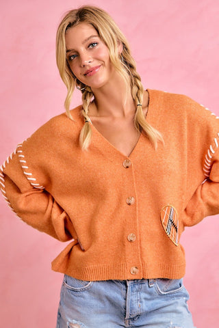 Game Day Outstitch Button Down Cardigan