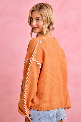 Game Day Outstitch Button Down Cardigan