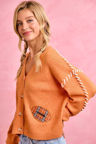 Game Day Outstitch Button Down Cardigan