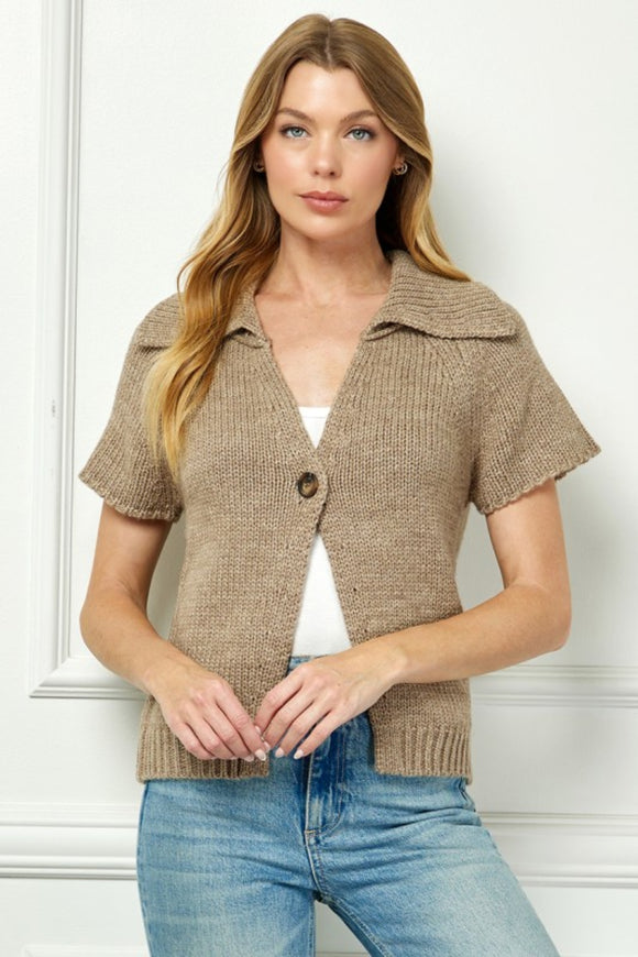 Giselle Short Sleeve Sweater Cardigan