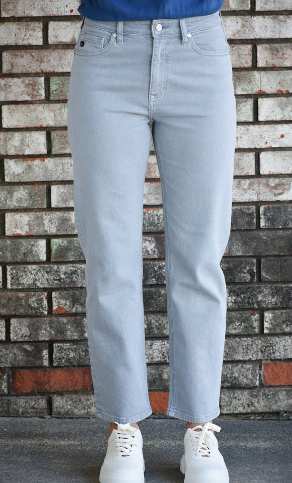 Greyish High Rise Straight Jeans