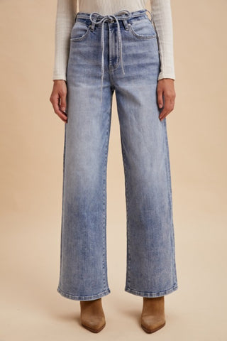 Kimberly High Waist Tie Belt Jean