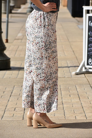 Floral wide leg pants