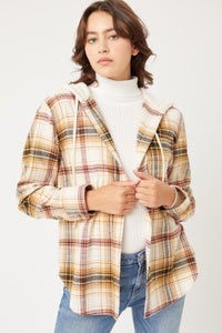 Hooded Plaid Shacket