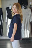 Macie Ruffle Linen Top