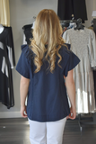Macie Ruffle Linen Top