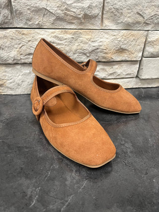 Mary Jane Light Brown Ballet Flats