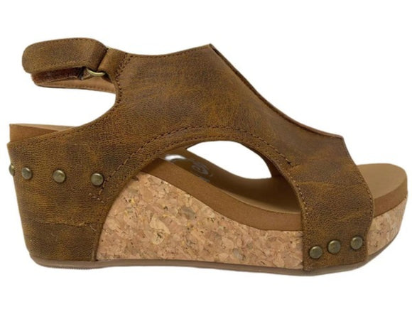 Brown wedge sandal