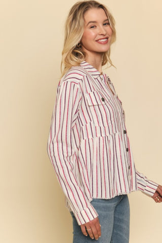 Lennon Striped Peplum Top