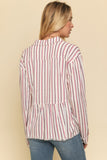 Lennon Striped Peplum Top