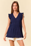 Lina Button Down Babydoll Top