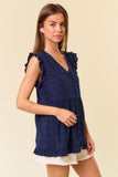 Lina Button Down Babydoll Top
