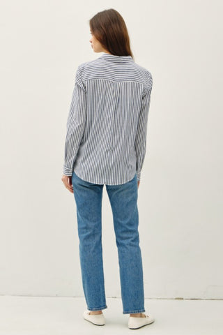 Margaret Striped Button Down Top