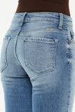 Medium wash mid rise cigarette leg jeans