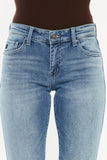 Medium wash mid rise cigarette leg jeans