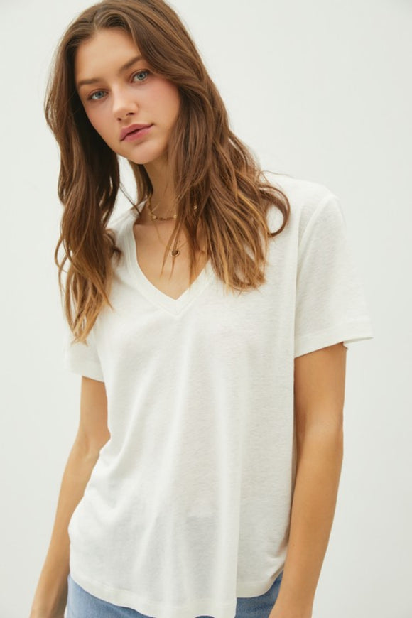 White v-neck t-shirt 