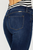 Dark wash mid rise skinny jeans (back pockets)