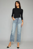 High rise slim wide leg jeans