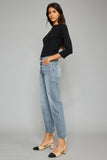 High rise slim wide leg jeans