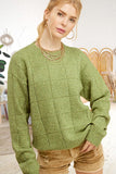 Lime vintage block pattern sweater