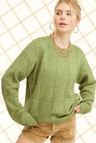 Lime vintage block pattern sweater
