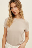 Nina Ribbed Knit T-Shirt