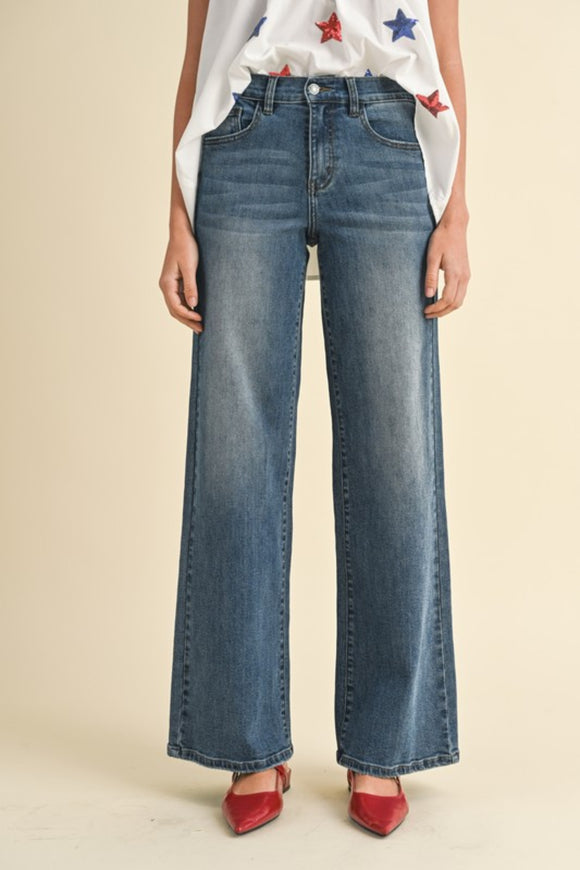 Nova High Rise Wide Leg Denim Jeans
