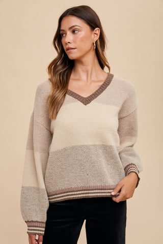 Oaklee Color Block Sweater