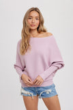 Poncho-style asymmetrical sweater (lavender) 