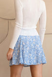 Blue floral mini skirt (back)