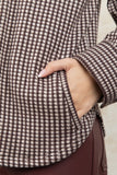 Brown/taupe patterned button-up jacket