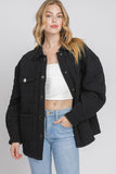 Black quilted puffer jacket