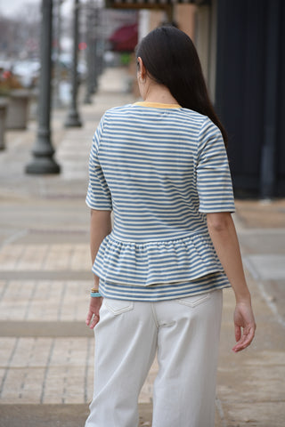 Sarah Striped Ruffle Top