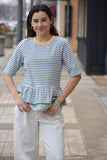 Sarah Striped Ruffle Top