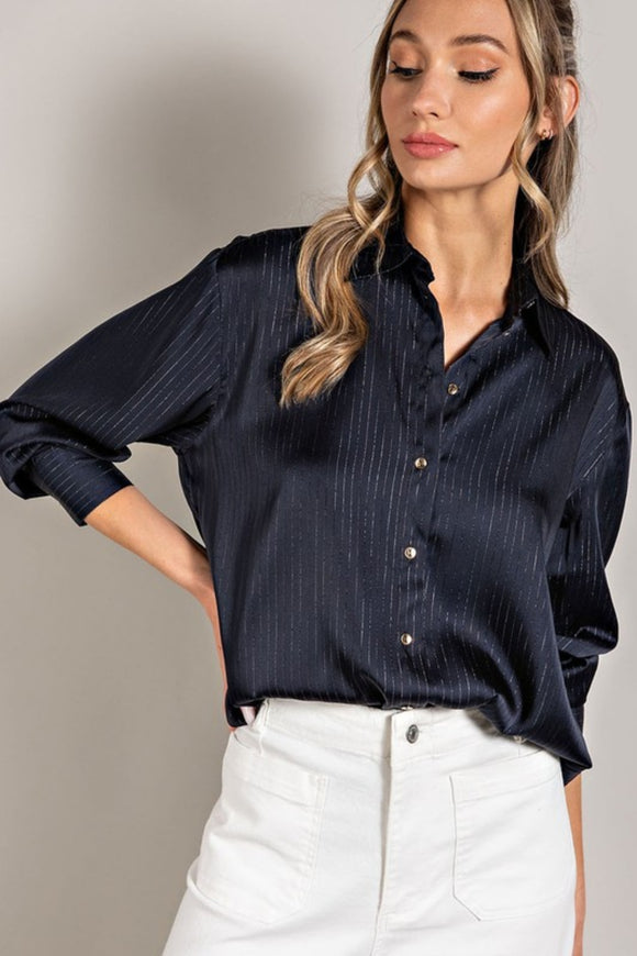Satin Striped Top