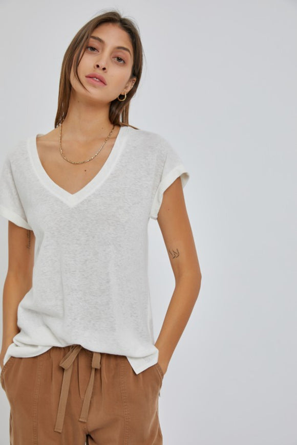 Short Rolled Sleeve Top