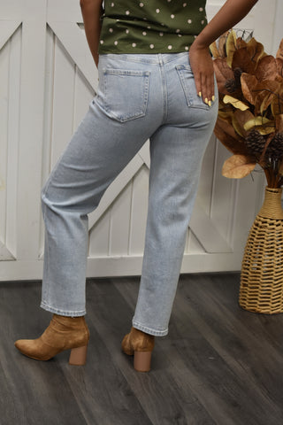 Sky-High Slim Wide Leg Jeans - Vintage Light Wash